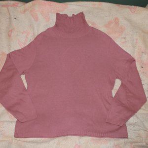 Vintage Southern Lady Dark Pink Women's Long Sleeve Turtleneck Sweater SZ Large